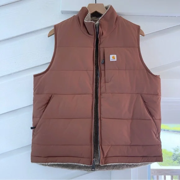 Carhartt Women’s Reversible Montana Vest Relaxed Fit Insulated Nutmeg Brown - Picture 5 of 8